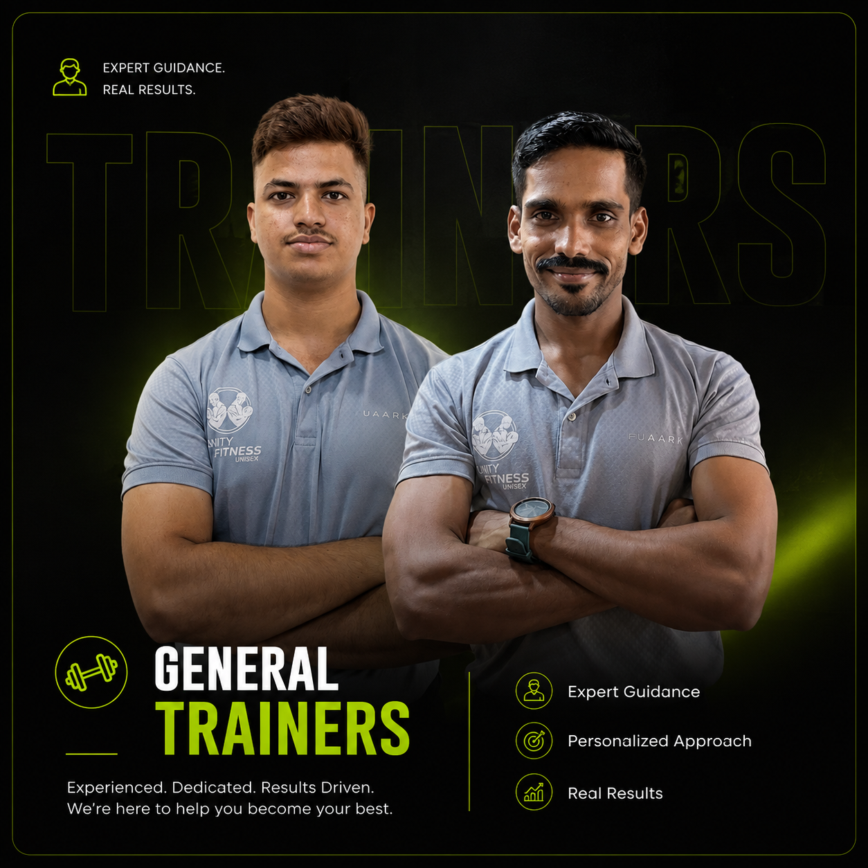 General Trainer floor guidance at The Unity Fitness